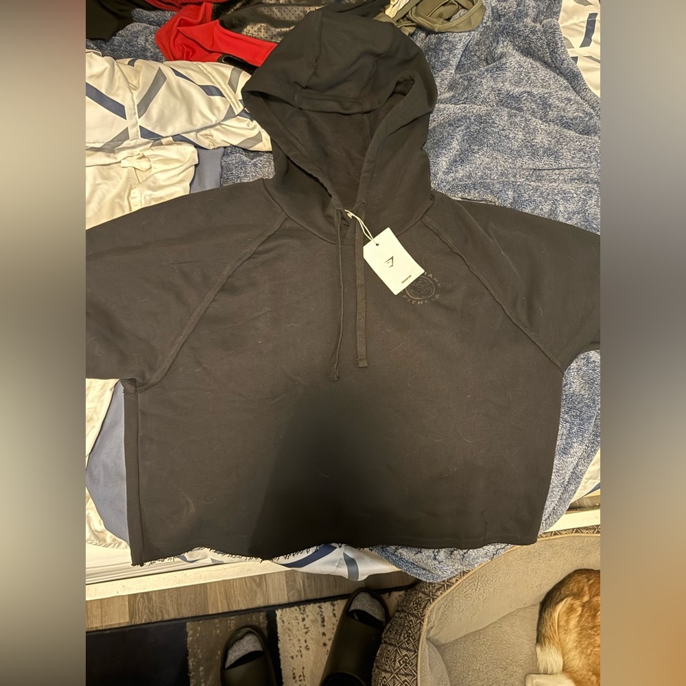 Men’s Gymshark Crop Top Hoodie. Size L. Never Worn.